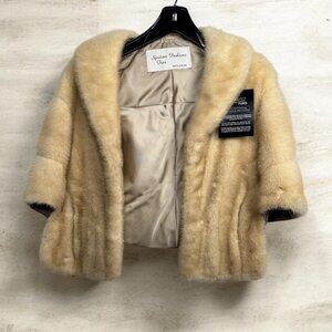 Sakowitz Vintage Tan Fur Wrap 10-12